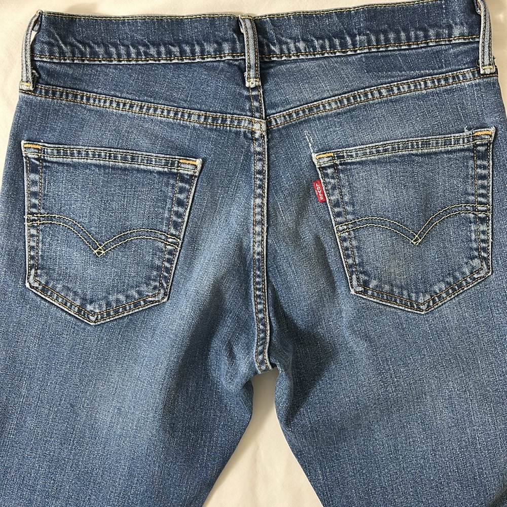 Levi's Classic Indigo Jeans W 33 L 30 One Button Zip Front Denim Blue Jeans